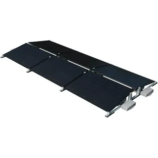 Flachdachhalterung für 6 Solarmodule silber