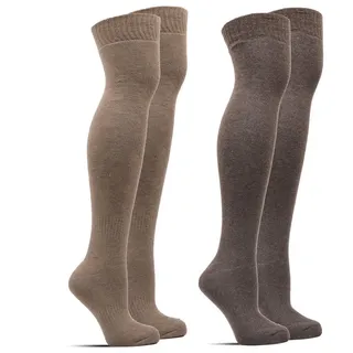 Frostfighter Overknees Damen Thermo Overknees (2-Paar) Vollfrottee Innenfutter braun 39-42