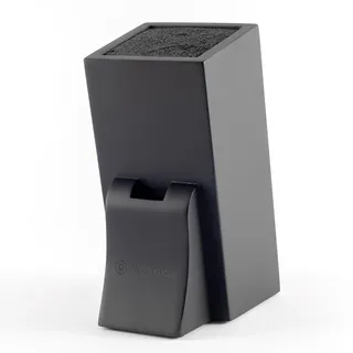 Hanseküche Messerblock - Messerhalter ohne Messer aus Holz Messerbrett Schwarz Borsteneinsatz Dunkel Einsatz Hochwertig Leer Groß Quadratisch Unbestückt (Kautschukholz, Quadratisch Schräg)