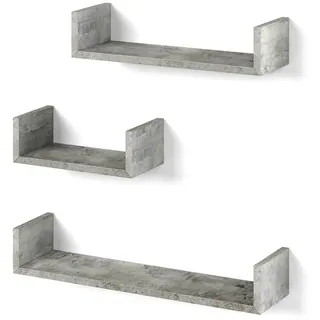 Vicco Bücherregal, Beton, 60 x 10 cm 3er Set grau