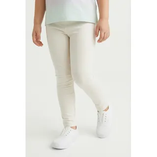 happy girls HAPPY GIRLS, Mädchen, Gr. 110, N-Gr, beige (ecru), Jersey, Obermaterial: 95% Baumwolle, 5% Elasthan, unifarben, skinny fit knöchellang, Hosen Leggings, in Basic-Form