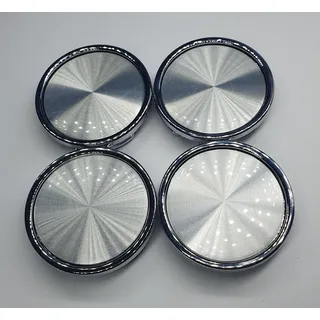 BizTech ® 4 x Universal Chrom Silber Auto Alufelgen Nabenkappen Set ohne Logo Plain Emblem 63 mm Nabenkappe Abdeckung