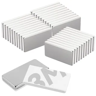 30 Stück Neodym Magnet Selbstklebend, 20 x 10 x 2 mm Magnet Selbstklebend Flach, Magnete Stark Flach mit Aufbewahrungsbox, Magnete zum Kleben, Magnetes Rechteckig für für Whiteboards, Kühlschränke