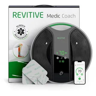 Revitive Medic Coach mit APP – Der fortschrittlichste Durchblutungs-Stimulator personalisierten Therapieplänen bekämpft optimal Bein- und Knie-Schmerzen