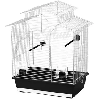 Vogelkäfig 60cm schwarz Wellensittich Vogelbauer Kanarien Wellensittichkäfig