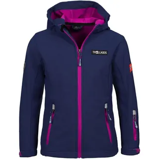 Kinder Softshelljacke Oslofjord Marineblau/Magenta rosa|blau 128 cm