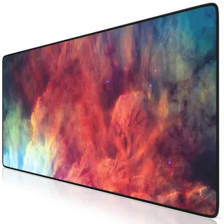 Titanwolf Gaming Mauspad, 900 x 400mm XXL Mousepad, verbessert Präzision & Geschwindigkeit, Lagoon Nebula