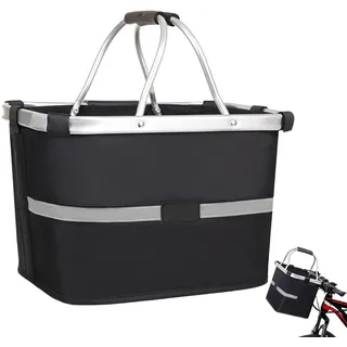 Faltbar Fahrradkorb Vorne, Fahrradkorb Lenker, Hundekorb Fahrrad Vorne, Abnehmbarer Lenkertasche Fahrrad, Für Kleiner Hund-Einkaufen-Reisen-Picknick, Mit Lenkeradapter (A)