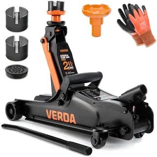 Profi Wagenheber 2,5T,  85-365m + 3x Gummi Rangierwagenheber Autoheber, PKW SUV