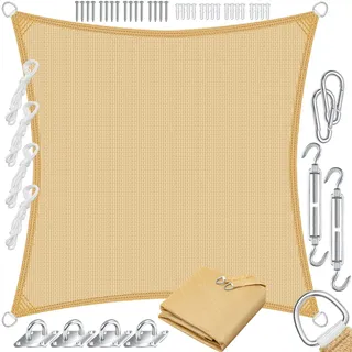 Kesser KESSER® Sonnensegel Sonnenschutz Windschutz HDPE Gewebe wasserabweisend & windabweisend 5-Fach quer vernäht robust & stabil Schattenspender Garten Balkon Terrasse