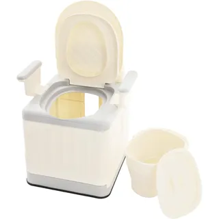 Campingtoilette Faltbar mit Deckel, Tragbare Toilette Mobile Toilette, Camping Klo, Sitzhöhe 39cm, bis 150kg, Reisetöpfchen für Outdoor-Camping, Grillen, Reisen, Strand, Selbstfahren (Grau)