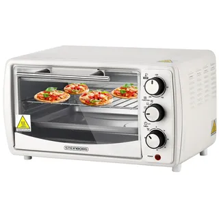 Mini Backofen 13 Liter 1200 Watt Pizzaofen 65°-230°C Timer aufklappbares Krümelblech Minibackofen Kleiner Oven
