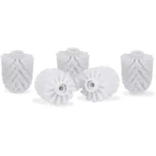 Relaxdays 10 x WC Bürstenkopf, lose Toilettenbürsten 9,5mm Gewinde, Ersatzbürstenkopf Ø 7 cm, Wechselbürstenkopf, weiß