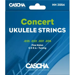 Cascha Konzert Ukulele-Saiten-Set I Premium-Nylon-Saiten für Konzert-Ukulelen I sehr gute Klang-Qualität & hohe Lebensdauer I hochwertiges 4er Saiten-Set G-C-E-A I Concert Ukulele Strings 4 Stück