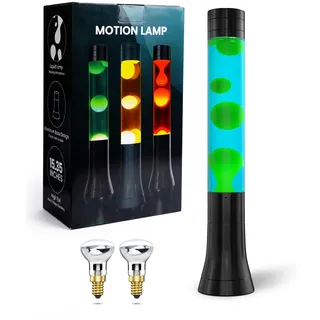 Klarlight Valentinstag Lavalampe Grün Wachs Blau Flüssigkeit Beruhigende Bewegung Lavalampe für friedliche Entspannung, 15,35 Zoll, mit 2 Packungen R39 25W E14 Reflektorlampe, EU-Stecker