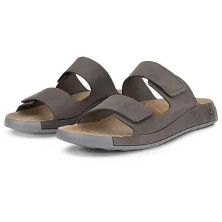 Ecco Cozmo M Pantolette Sommerschuh, Schlappen, Klettschuh mit dezenten Ziernähten grau 47 EU