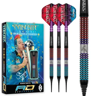 RED DRAGON Peter Snakebite Wright Spirit 18 Gramm Softip Premium Tungsten Darts Set mit Flights und Stielen