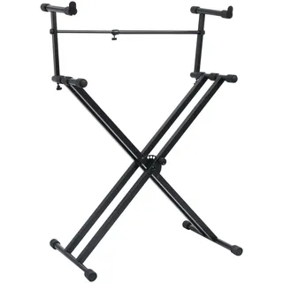 vidaXL Keyboardständer Doppelstrebig X-Rahmen Schwarz