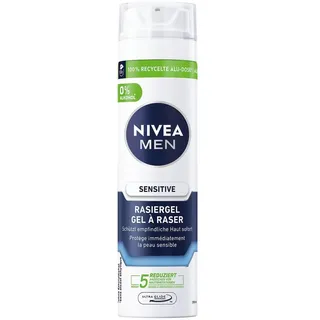 NIVEA MEN Sensitive für Männer (200 ml), Rasier Gel mit Kamille, Hamamelis und Vitamin E für eine sanfte Rasur, schützende Formel gegen Hautirritationen