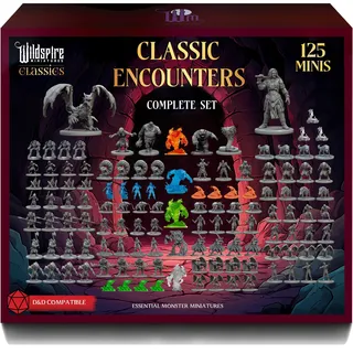 Classic Encounters – 125 ikonische DND-Monster-Miniaturen | 28 mm, unbemalt | D&D Figuren für Dungeons & Dragons, Fantasy Tabletop RPG