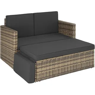 Tectake Korfu Rattan Lounge 2-Sitzer beige