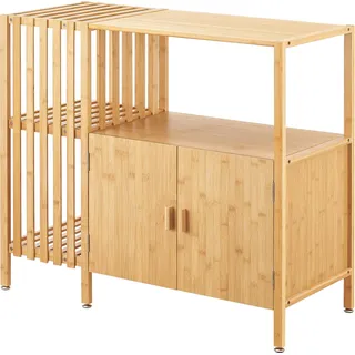 [en.casa] Beistellschrank Varanger 93,5x40x80cm Bambus