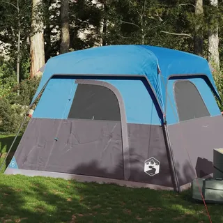 vidaXL Campingzelt 4 Personen Blau Wasserdicht
