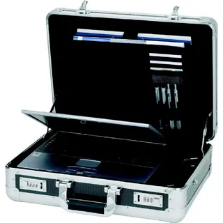 ALUMAXX Aktentasche Alu-Aktenkoffer silber-carbon (4 Stück) schwarz