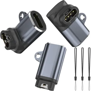 3 Stück USB C auf Garmin Watch Ladeadapter , USB C Ladekabel Adapter für Garmin Vivoactive 5 4 3 3S 4S, Garmin Venu Sq/ Sq 2 / Venu 2/ Venu 2 Plus, Garmin Forerunner 55/ 165/ 255, Tragbarer Ladegerät