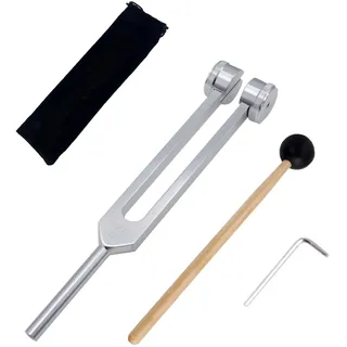 CashBeat 128 Hz gewichtete Stimmgabel, professionelle Stimmgabel aus Aluminiumlegierung, medizinisch für Heilung, C128 Frequenz Schallschieber mit Silikonhammer, Aufbewahrungstasche und Reinigungstuch