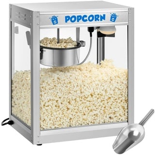 Royal Catering Popcornmaschine - 1350 W - 5 kg/h - Edelstahl - silbern -