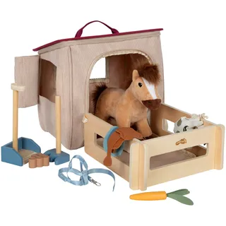 Small Foot Company Spielset Pferd mit Stall und Zubehör in der Tasche