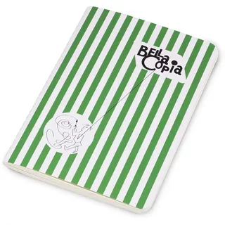 PdiPigna Bella Copia, Notizbuch A6 f.to 10,5 x 15 cm, Innenseite BI, weiße Seiten, Papier 80 g, Softcover grün