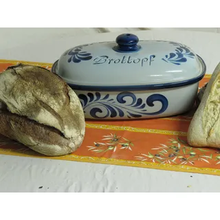 Nik.Schmitt & Sohn Brottopf oval 40 cm Blau-Grau