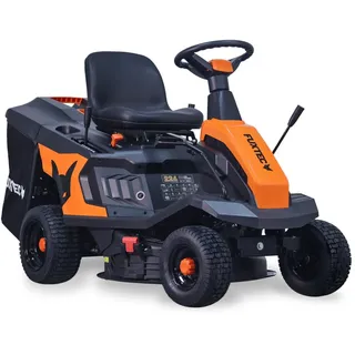 FUXTEC Aufsitzmäher FX-RMR66, Rasentraktor mit eStart, Schnittbreite 66 cm, 6PS, 150 L Fangkorb, Schnitthöhe verstellbar, für große Flächen, inkl. Trichter für Seitenauswurf