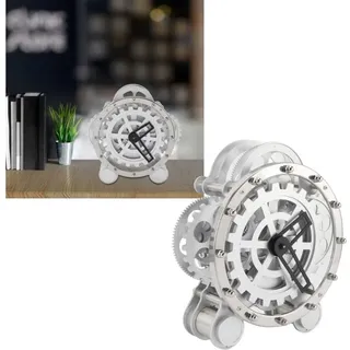 Europäische Mechanische Tischuhr Mit Rotierenden Metallzahnrädern, Edelstahl 304, Pvc, Kreatives Design, 2 Füße, Größe 27 X 26,5 X 12 Cm, Dekoration Für Wohnzimmer Und Büro