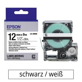 Epson Schriftband LK-4WBW Schwarz auf Weiß 12 mm 9 m 1 St.