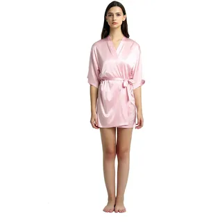 Jasmine Silk Kimono-Bademantel für Damen, aus Seide, Rosa, rose, 42 - L