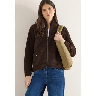 Cecil CECIL, Damen, Gr. L (42), macchiato braun, Web, Obermaterial: 100% Polyester, regular fit normal, ohne Ausschnitt, elastischer Bund, Sweatjacken Sweatjacke, mit Stehkragen