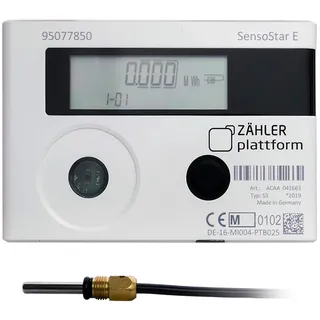 Wärmezähler Zähler Plattform SensoStar E Einstrahl Kompakt Nenndurchfluss Qn 0,6 m3/h, Anschluss 3/4 Zoll, Baulänge 110 mm, Temperaturfühler Ø 5,2 mm Eichung 2026 gültig bis 2032