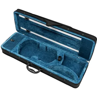 4/4 Violinenkoffer in voller Größe, wasserdichtes Nylon, Geigenkoffer, Geigenkasten mit Weichfutter, zwei Schultergurten, kratzfest, professionelle dreieckige Form, für Violine, schwarz