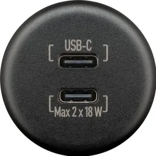 Wentronic Dualer Einbaucharger, 2x18W, schwarz