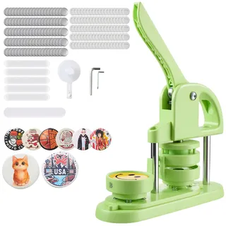 Vevor Buttonmaschine Knopfmachermaschine 58 mm rund mit 100 Knopfteilen und Kreisschneider