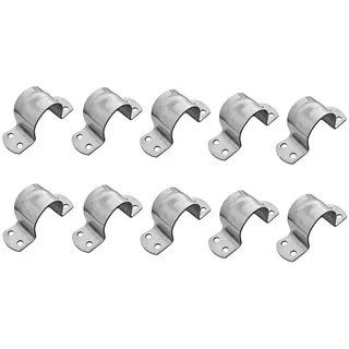 10x ARLI Mastschelle verzinkt Ø 48–50 mm Sat Mast Rohr Schelle Rohrschelle Antennenhalterung Stahl 4-Loch Befestigung Antenne Montage Zubehör