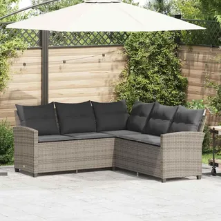 IKAYAA Rattan gartenmöbel Set Balkon Lounge L Form Balkonmöbel Kleiner Balkon Balkonsofa Garten Lounge Set Lounge Sofa Outdoor Rattan Ecklounge-4-tlg