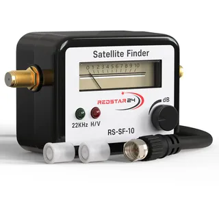 RedStar24 Satfinder | SAT Signal Messgerät mit Ton & F-Verbindungskabel zur Justierung Ihrer digitalen Satelliten Schüssel | Digital Satelliten Finder