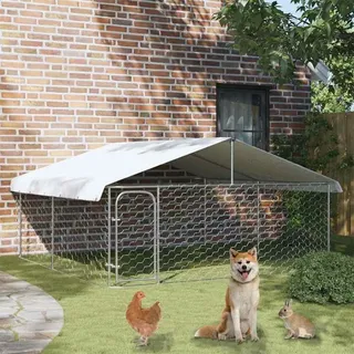 vidaXL Outdoor-Hundezwinger mit Dach 300x300x150 cm