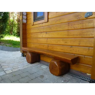 Gartenbank Harzburg ohne Rückenlehne, Eiche massiv, Holzbank aus Massivholz