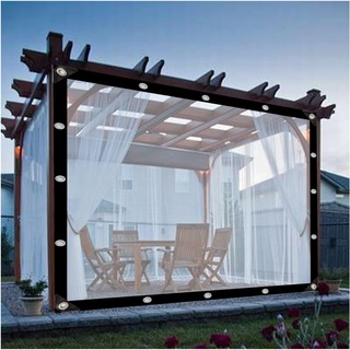 Plane Wasserdicht Transparent mit Ösen,wasserdichte Transparente Abdeckplane,Transparente Plane Ür Pavillons,Pavillon,Balkon,Gärten ZHZHXR (Color : Clear, Size : 3x5m(9.8x16.4ft))