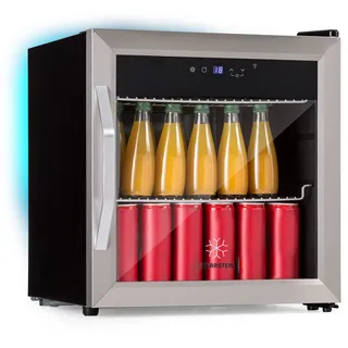 Klarstein Getränkekühlschrank Mit Glastür, Minikühlschrank Lautlos Mit 2 Ablagen & App-Steuerung, Outdoor Kühlschrank, Kleiner Kühlschrank für Zimmer, Minibar 0-13°C, Bierkühlschrank 50 L